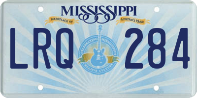MS license plate LRQ284