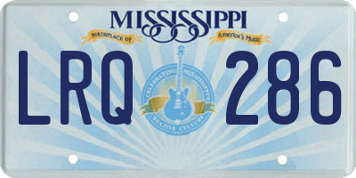 MS license plate LRQ286