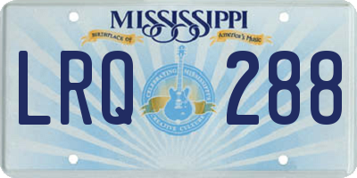MS license plate LRQ288