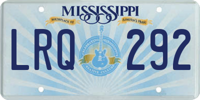 MS license plate LRQ292