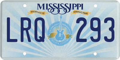 MS license plate LRQ293