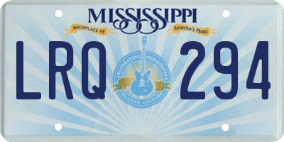 MS license plate LRQ294