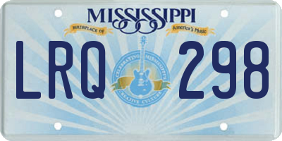 MS license plate LRQ298