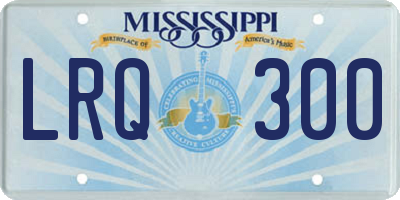 MS license plate LRQ300