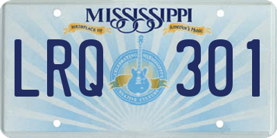 MS license plate LRQ301