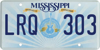 MS license plate LRQ303