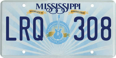 MS license plate LRQ308