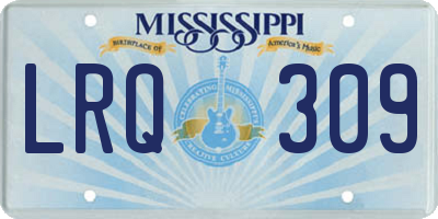 MS license plate LRQ309