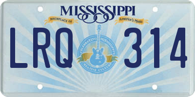 MS license plate LRQ314