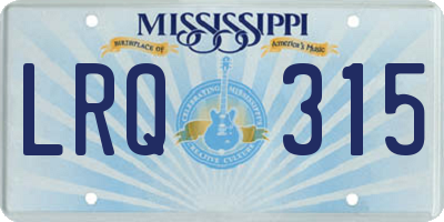 MS license plate LRQ315