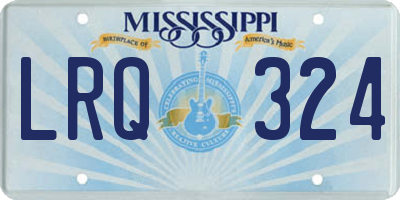 MS license plate LRQ324