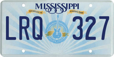 MS license plate LRQ327