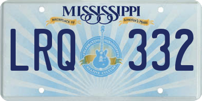 MS license plate LRQ332