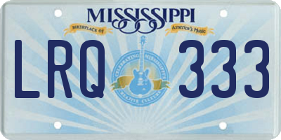 MS license plate LRQ333