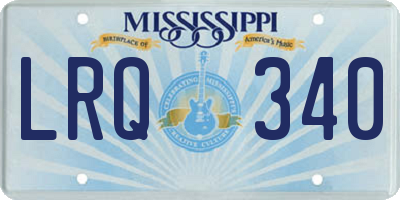 MS license plate LRQ340