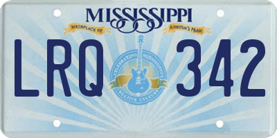 MS license plate LRQ342
