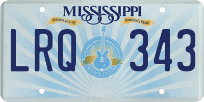 MS license plate LRQ343