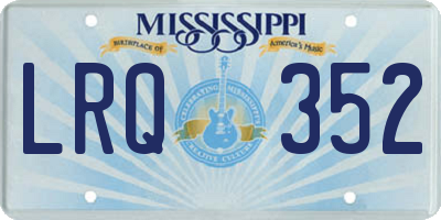 MS license plate LRQ352