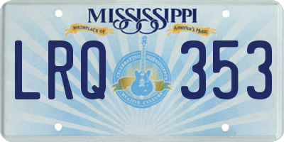 MS license plate LRQ353