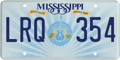 MS license plate LRQ354