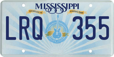 MS license plate LRQ355