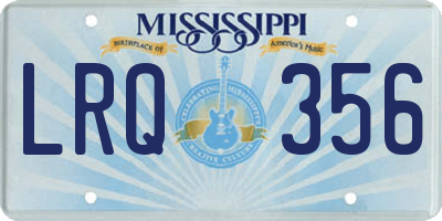 MS license plate LRQ356