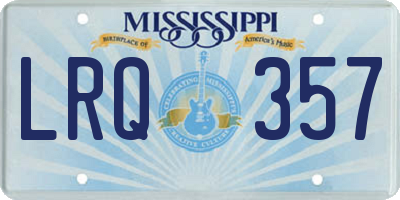 MS license plate LRQ357