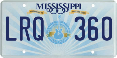 MS license plate LRQ360