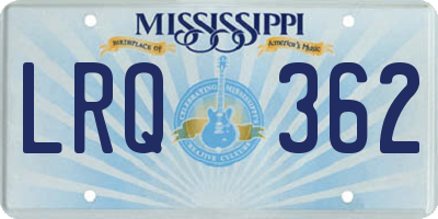 MS license plate LRQ362