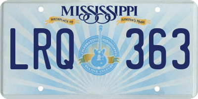 MS license plate LRQ363