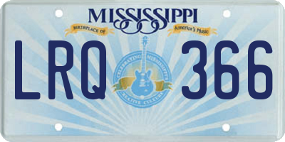 MS license plate LRQ366