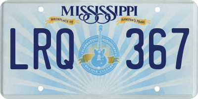MS license plate LRQ367