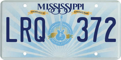 MS license plate LRQ372