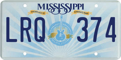 MS license plate LRQ374