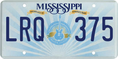 MS license plate LRQ375