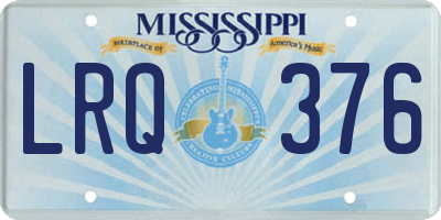 MS license plate LRQ376