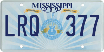 MS license plate LRQ377