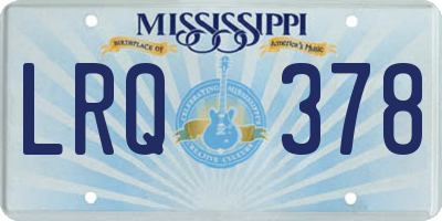 MS license plate LRQ378