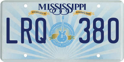 MS license plate LRQ380