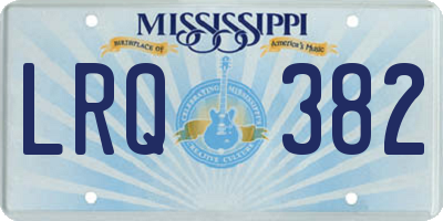 MS license plate LRQ382