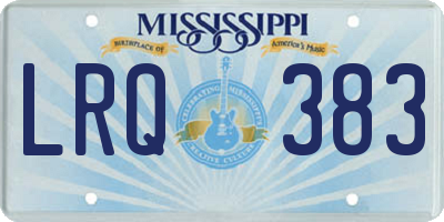 MS license plate LRQ383