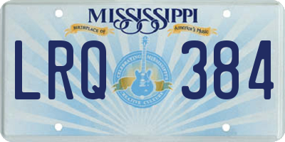 MS license plate LRQ384