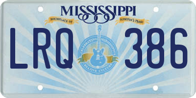 MS license plate LRQ386