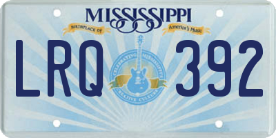 MS license plate LRQ392