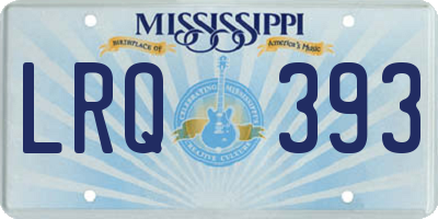 MS license plate LRQ393