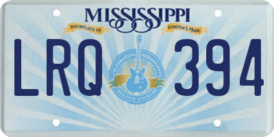 MS license plate LRQ394