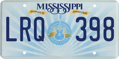 MS license plate LRQ398