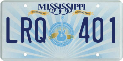 MS license plate LRQ401