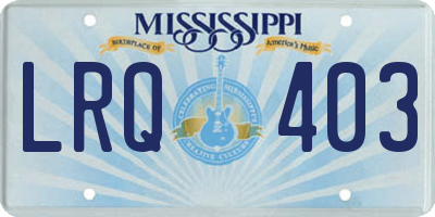 MS license plate LRQ403