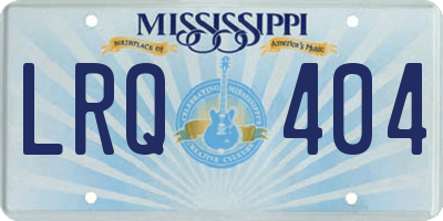 MS license plate LRQ404